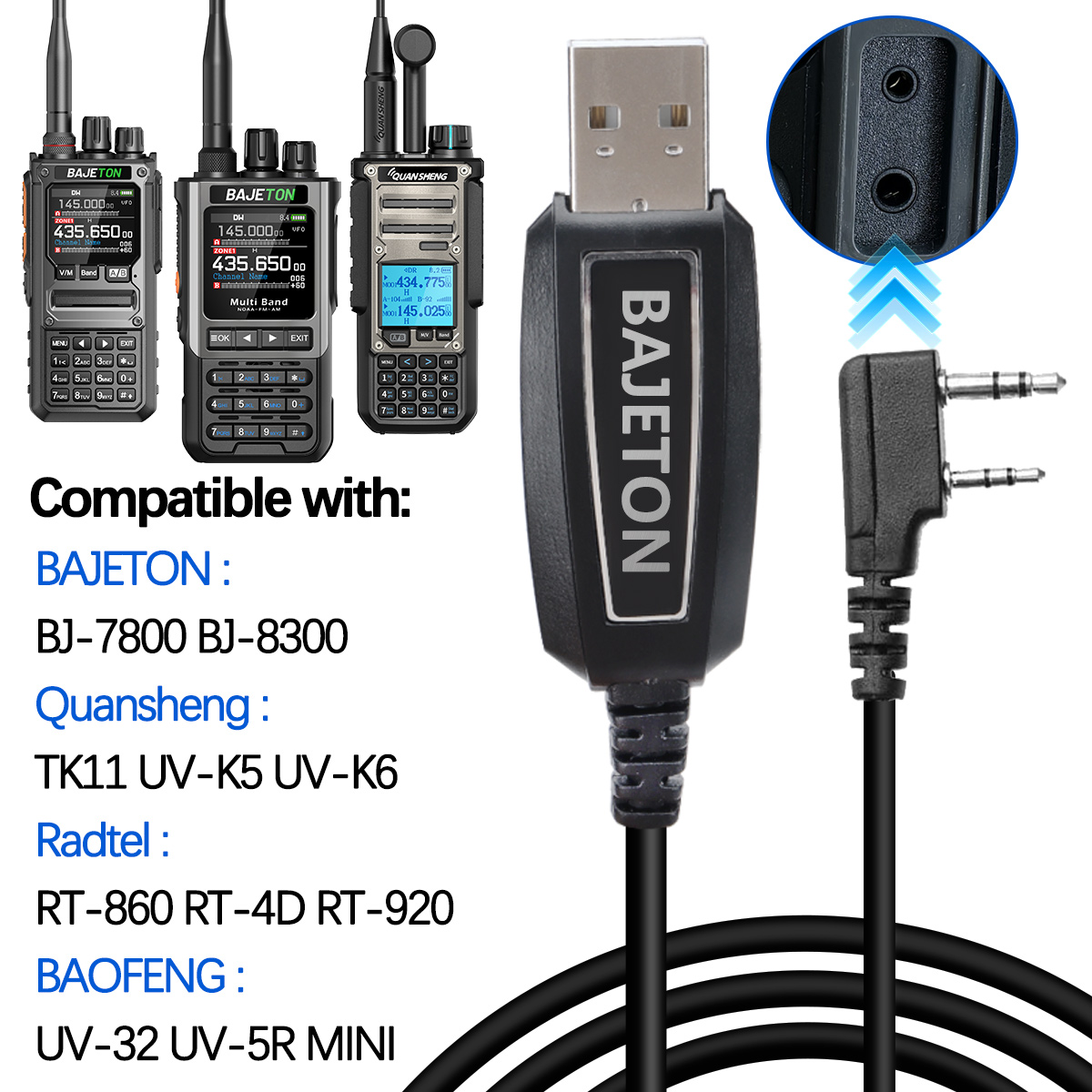 Usb Hub - BAJETON Walkie Talkie USB Programmeerkabel K