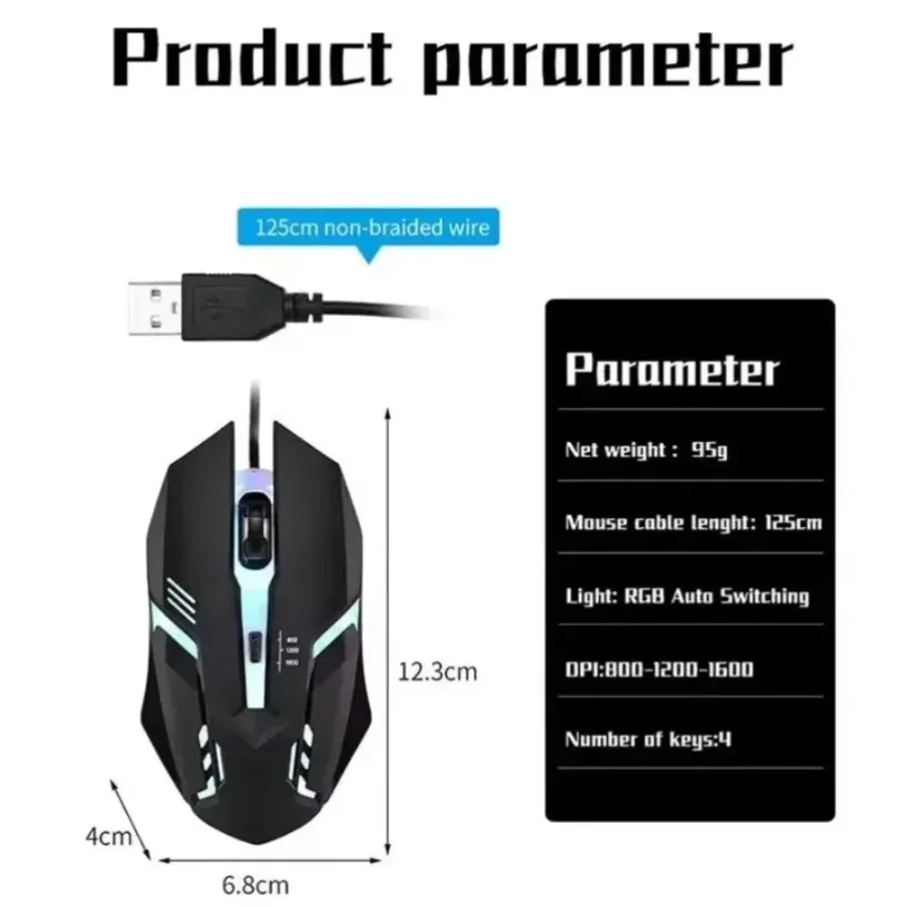 Kleurrijke 3-knops LED E-Sport - Laptop Mouse recensie en prijs