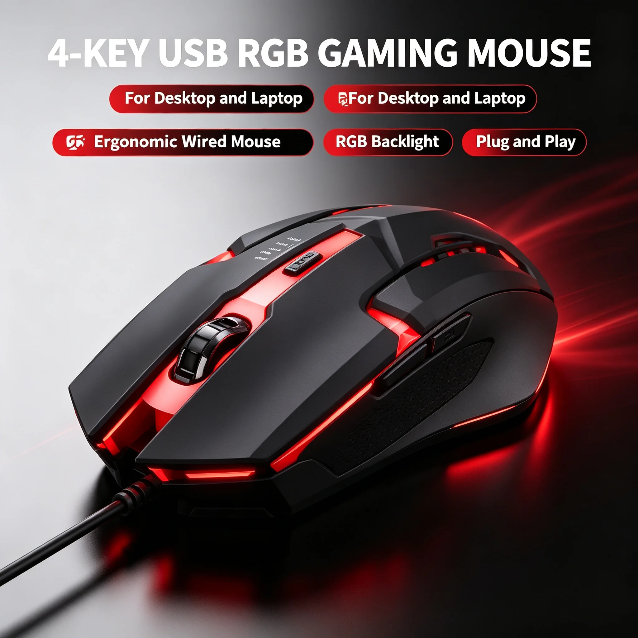 Kleurrijke 3-knops LED E-Sport - Laptop Mouse recensie en prijs