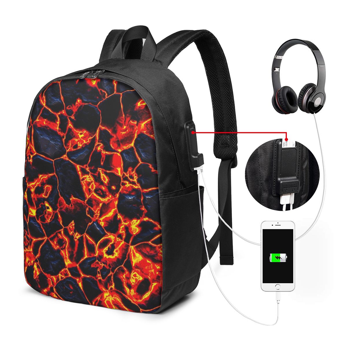 Magma Volcano Lava Fire Rugzak - Laptop Bag recensie en prijs