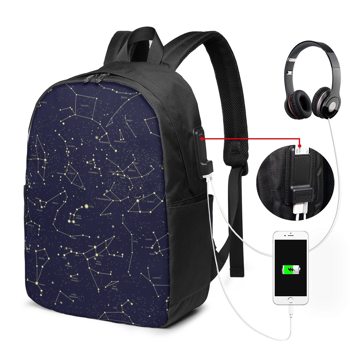 Nachthemel Gouden hemelsterren - Laptop Bag recensie en prijs