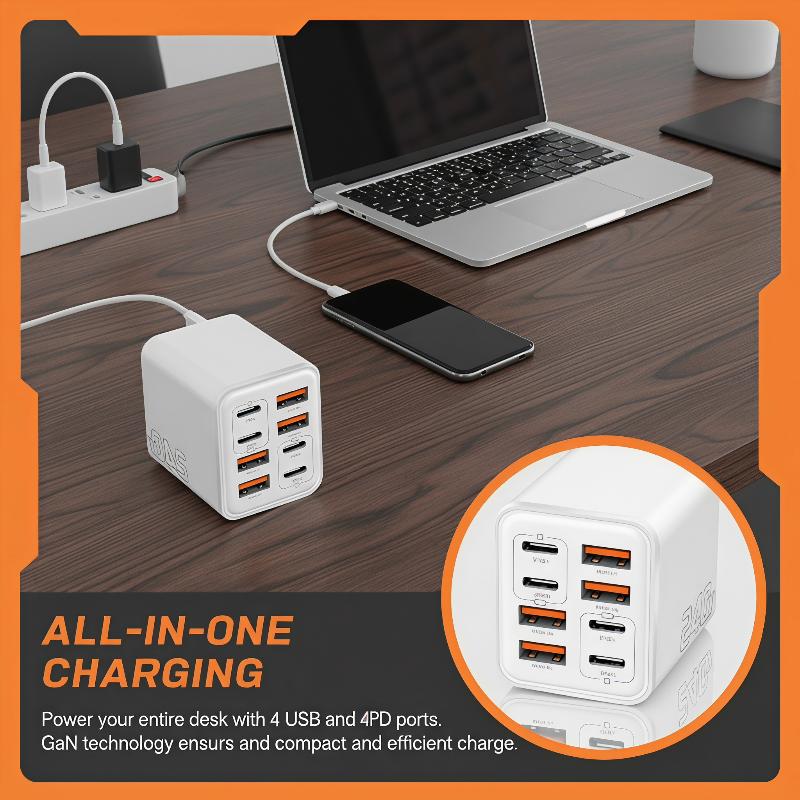 240W GaN USB C-lader 8-in-1 sn - Laptop Charger recensie en prijs