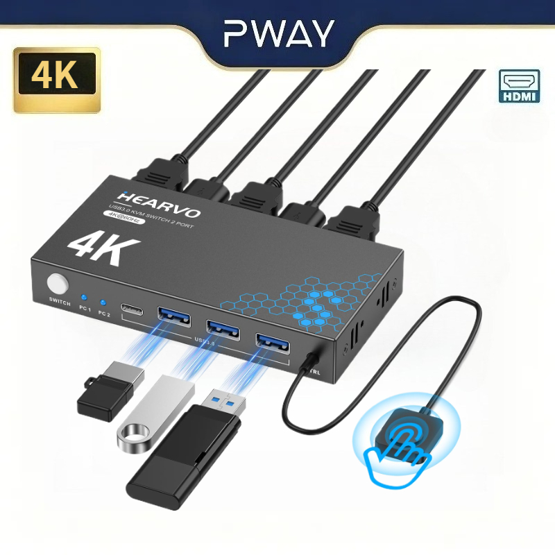 4K 60Hz USB 3.0 HDMI KVM-schak - Laptop Mouse recensie en prijs