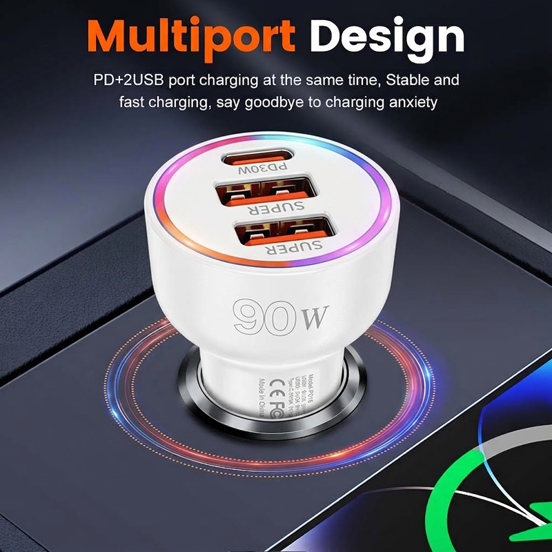 90W Autolader Adapter met Mult - Usb C Hub recensie en prijs